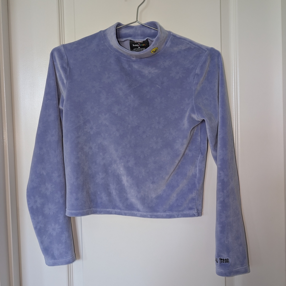 Purple Long Sleeve Velour Top